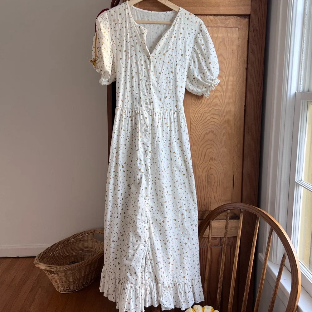 Fin & Vince | RARE Floral Linen Blend Prairie Dress - Picture 3 of 8